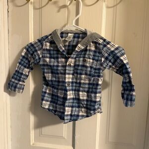 Carter's Blue and Gray Plaid Button Down Shirt
